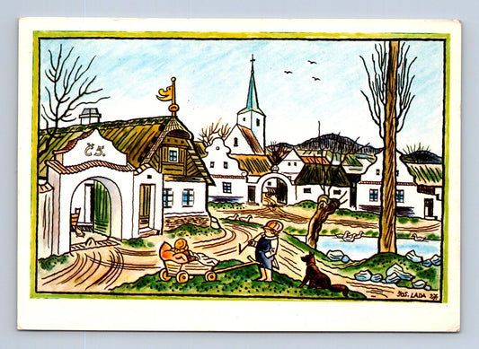 Pohlednice lidový motiv Josef Lada Velikonoce 1980 (M29084)