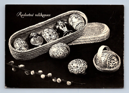 Pohlednice Velikonoce vajíčka proutěné košíky 1941 (M29110)
