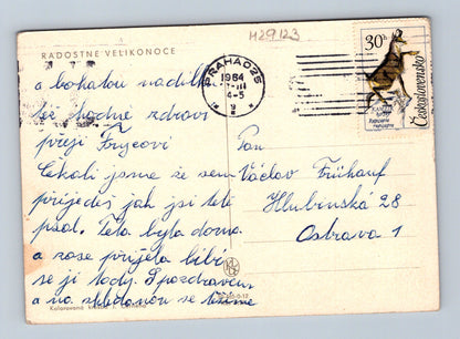 Pohlednice chlapec letadlo Velikonoce 1964 (M29123)