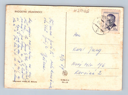 Pohlednice děti kachny Velikonoce 1969 (M29126)