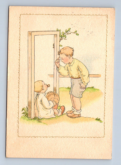 Pohlednice ilustrace chlapci akrobacie 1927 (M29131)