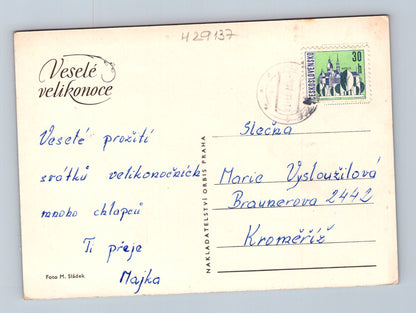 Pohlednice Velikonoce figurky v krojích cca 1960 (M29137)