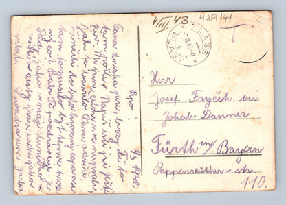 Pohlednice Německo umělecký motiv krmítko 1943 (M29141)