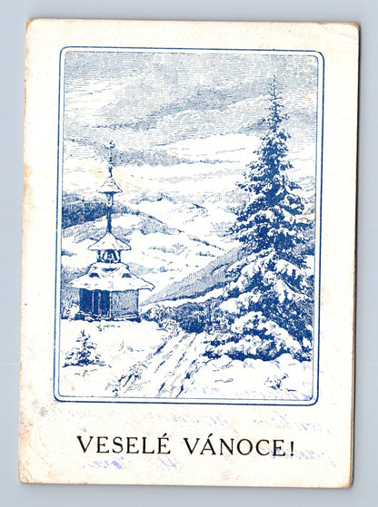 Pohlednice Vánoce zimní krajina (M29143)