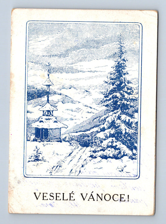Pohlednice Vánoce zimní krajina (M29143)