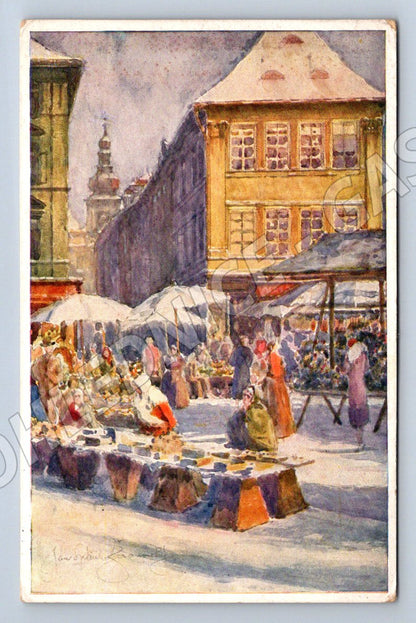 Postcard Christmas card 1934 watercolor J Spáčil (M2916)