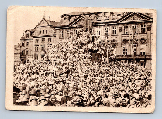 Pohlednice Praha Husův pomník projev vlády (M29193)