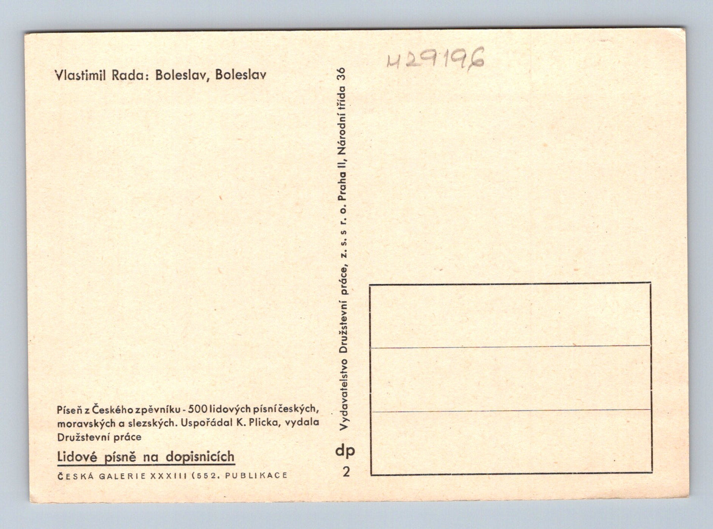Pohlednice Boleslav, Boleslav Vlastimil Rada humor (M29196)