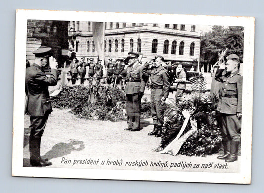 Pohlednice Československo Prezident u hrobů ruských hrdinů (M29197)