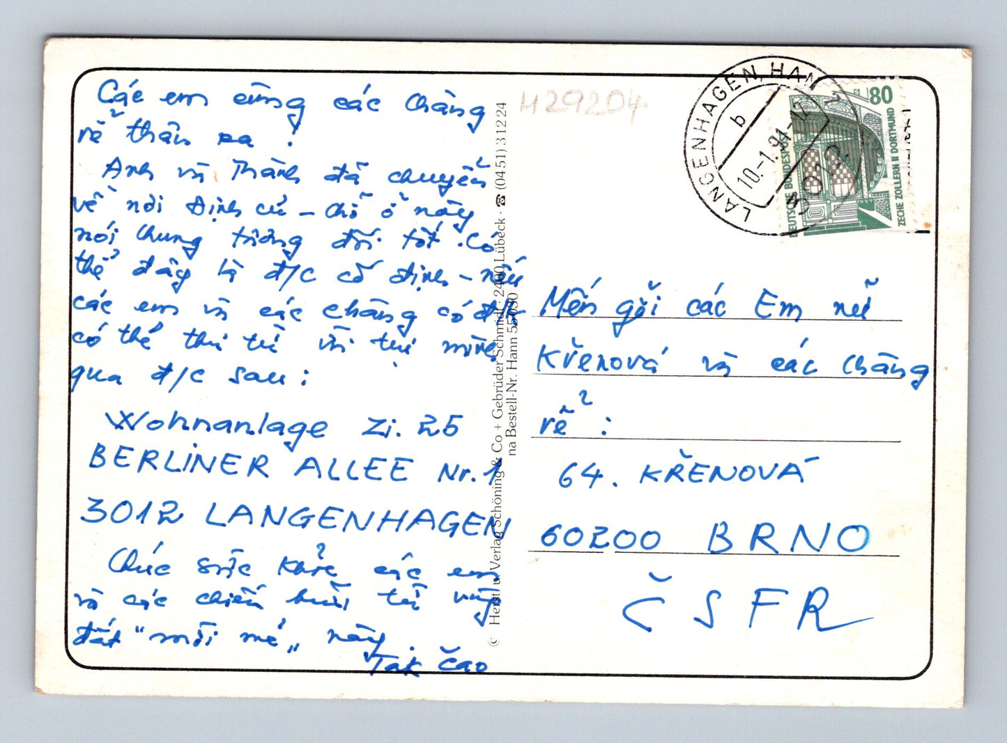 Pohlednice Německo Hannover-Langenhagen letiště 1980 (M29204)