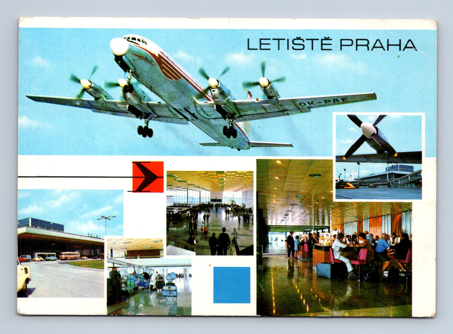 Pohlednice Praha letiště s letadlem OK-PAF (M29205)