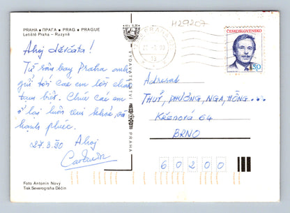 Pohlednice Praha Letiště Ruzyně letadla 1980 (M29207)