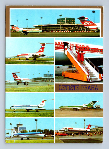 Pohlednice Praha Letiště Ruzyně letadla 1987 (M29208)