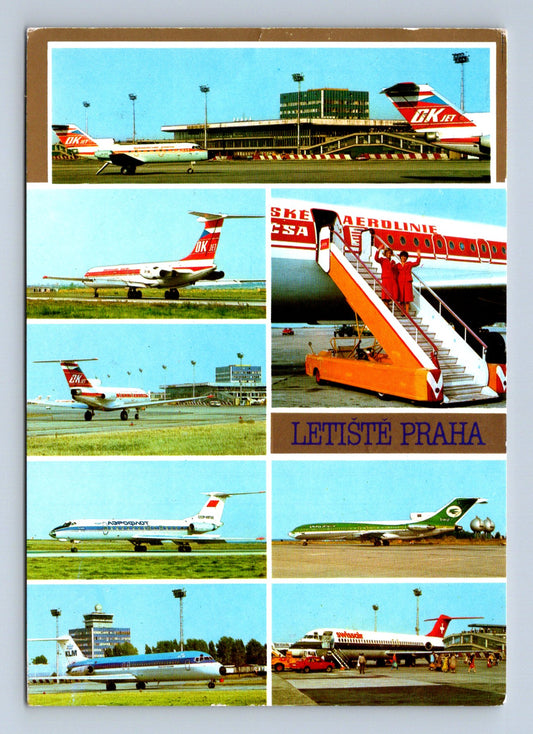 Pohlednice Praha Letiště Ruzyně letadla 1988 (M29209)