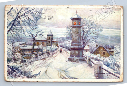 Postcard Oskar Schmidt winter landscape 1937 (M2921)