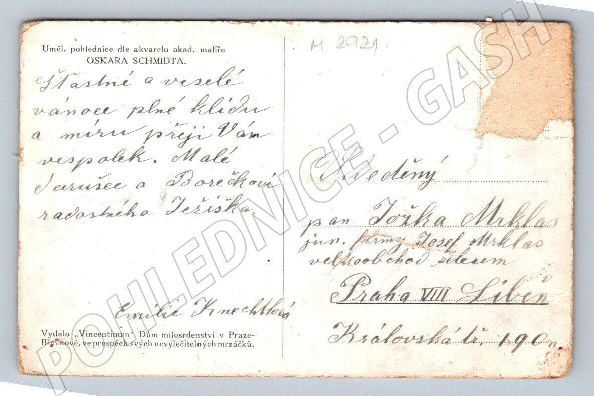 Postcard Oskar Schmidt winter landscape 1937 (M2921)