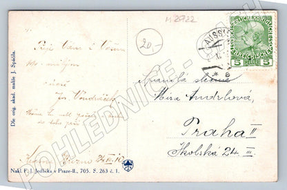 Postcard J Špačil Merry Christmas 1910 (M2922)