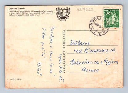 Pohlednice Lipenské jezero loď 1963 (M29222)