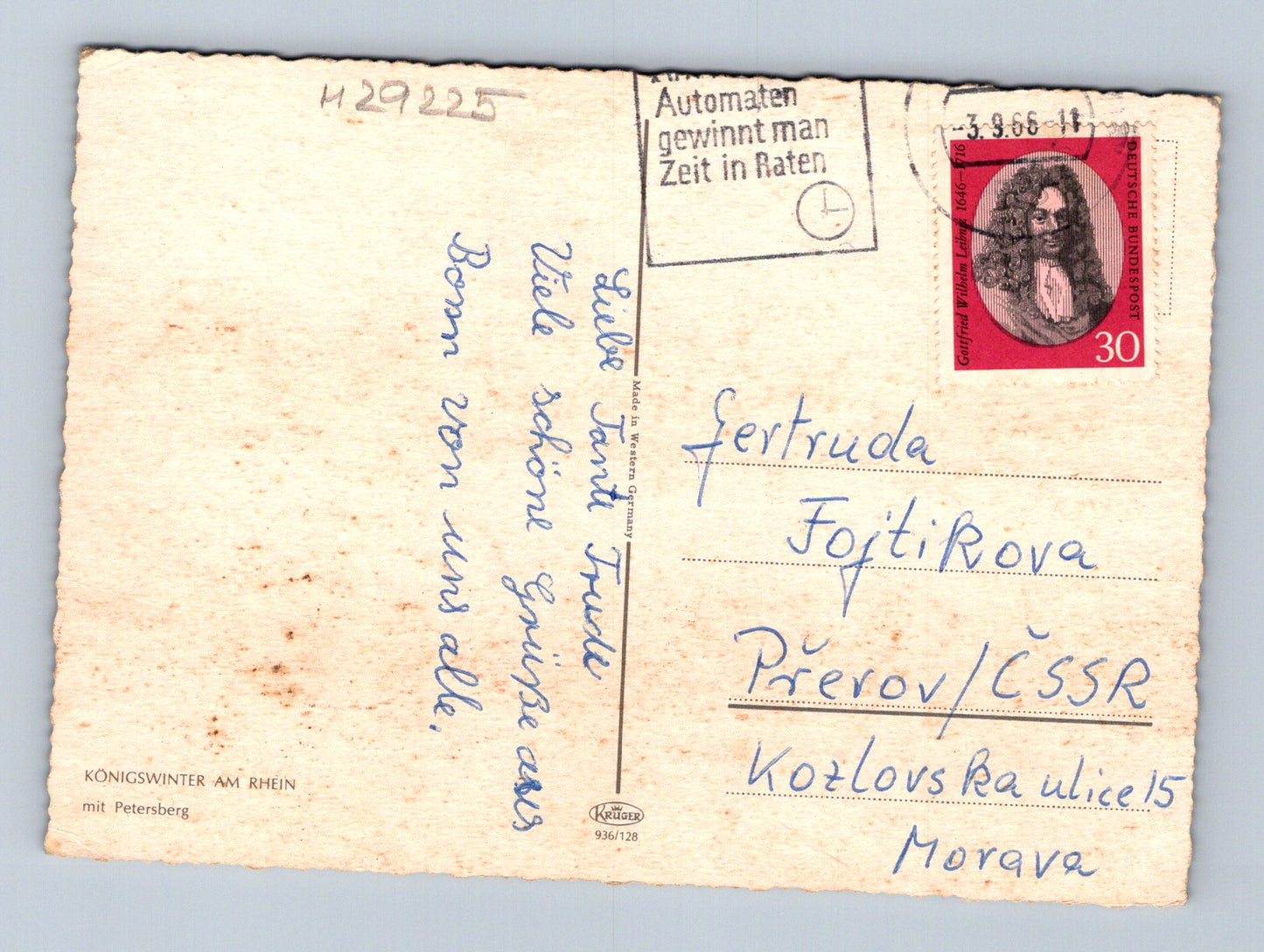 Pohlednice Německo Königswinter am Rhein řeka lodě 1966 (M29225)