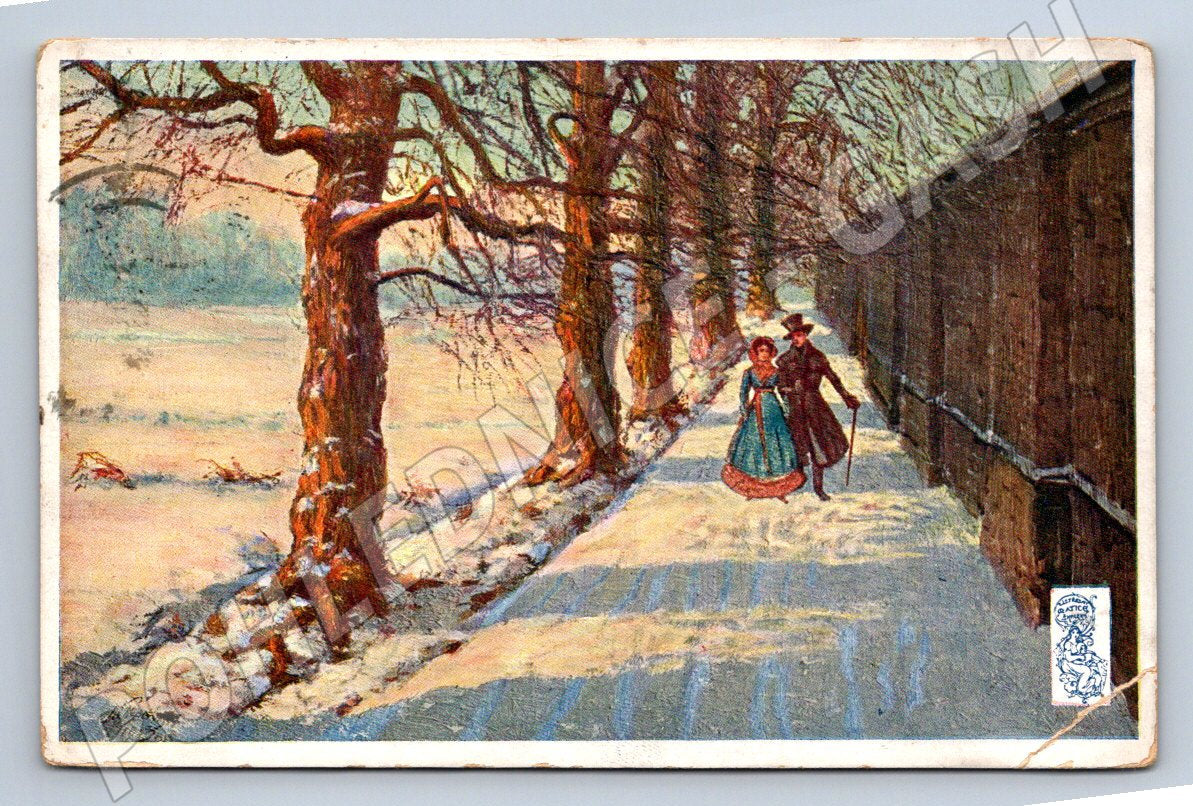 Postcard winter motif walk 1914 (M2923)
