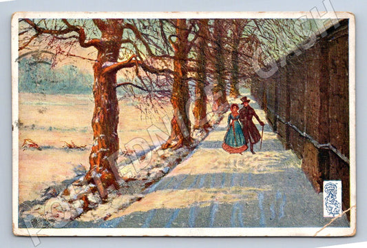 Postcard winter motif walk 1914 (M2923)