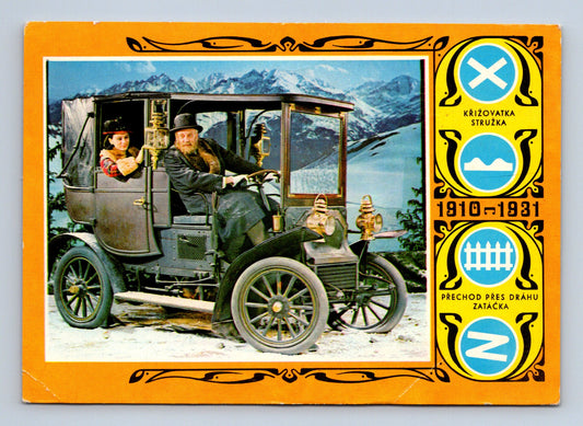 Pohlednice Praha starý automobil Velox dopravní značky 1931 (M29236)