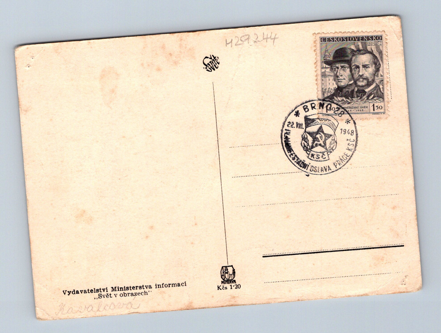 Pohlednice Klement Gottwald prezident 1948 (M29244)