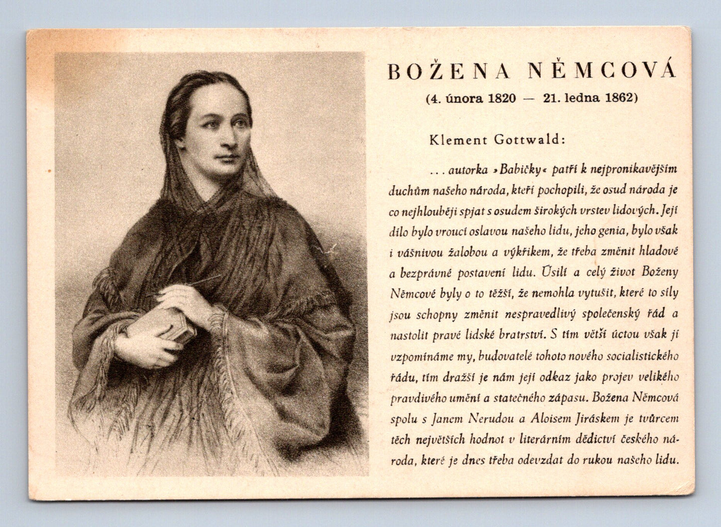Pohlednice Božena Němcová portrét (M29257)