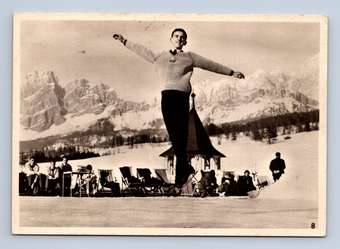 Stará fotografie Alpy lyžařské středisko bruslař (M29277)