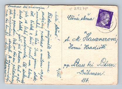 Pohlednice Žena v obilí sklizeň 1944 (M29278)