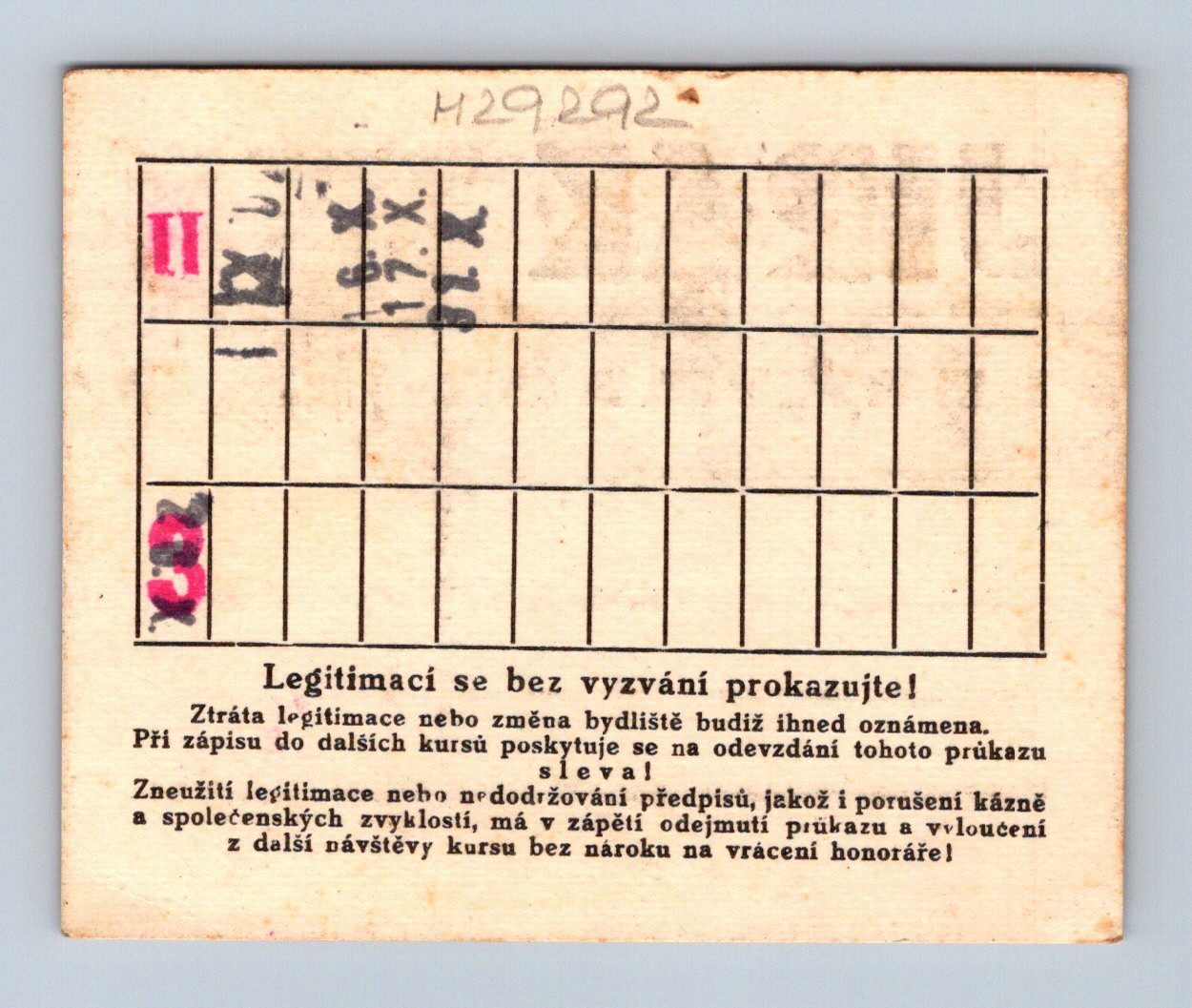 Stará fotografie Legitimace Autoklub RČS Lékařský dům 1950 (M29292)