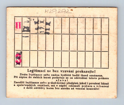 Stará fotografie Legitimace Autoklub RČS Lékařský dům 1950 (M29292)