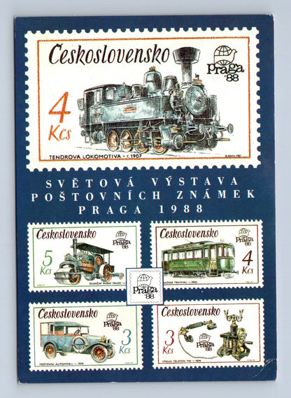 Pohlednice Praha Praga 1988 doprava známky (M29299)