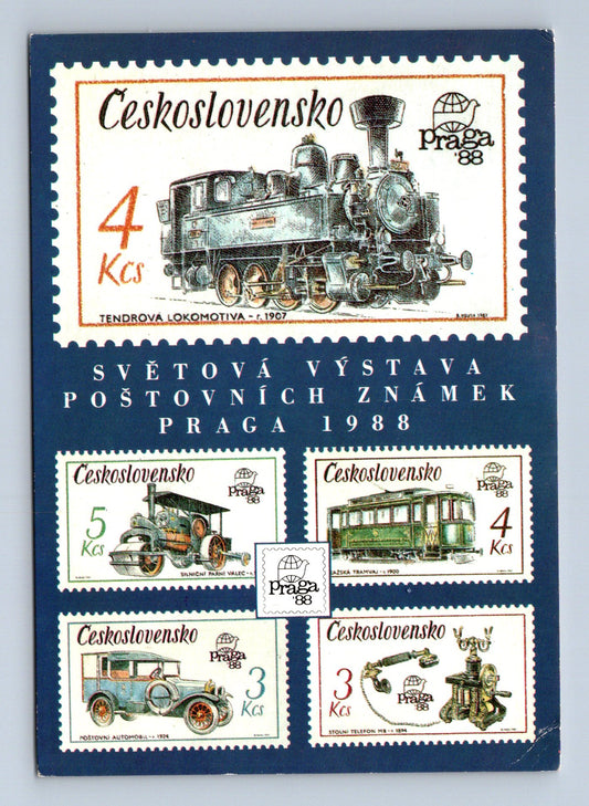 Pohlednice Praha Praga 1988 doprava známky (M29299)