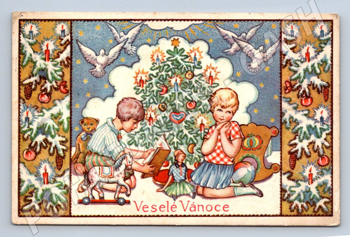 Merry Christmas Postcard L Kratochvíla (M2930)