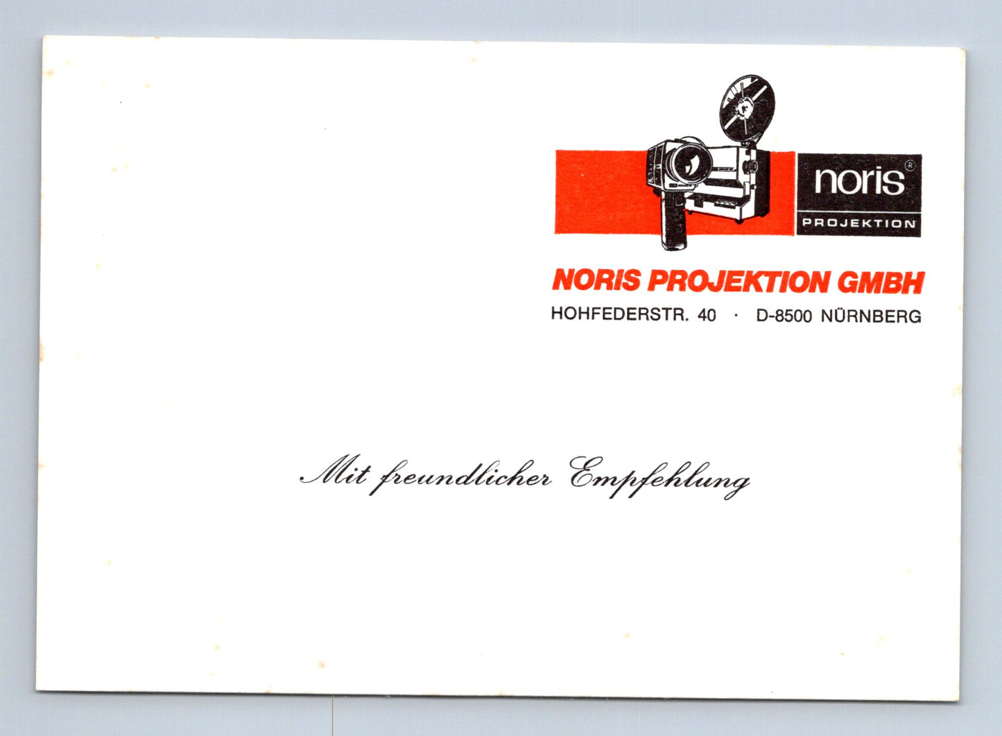 Pohlednice Německo Noris Projektion GmbH projektor (M29308)
