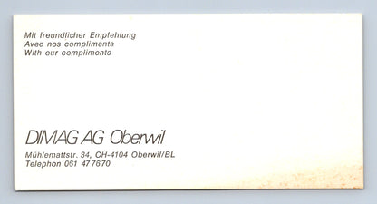 Pohlednice Švýcarsko DIMAG AG Oberwil compliments card (M29313)