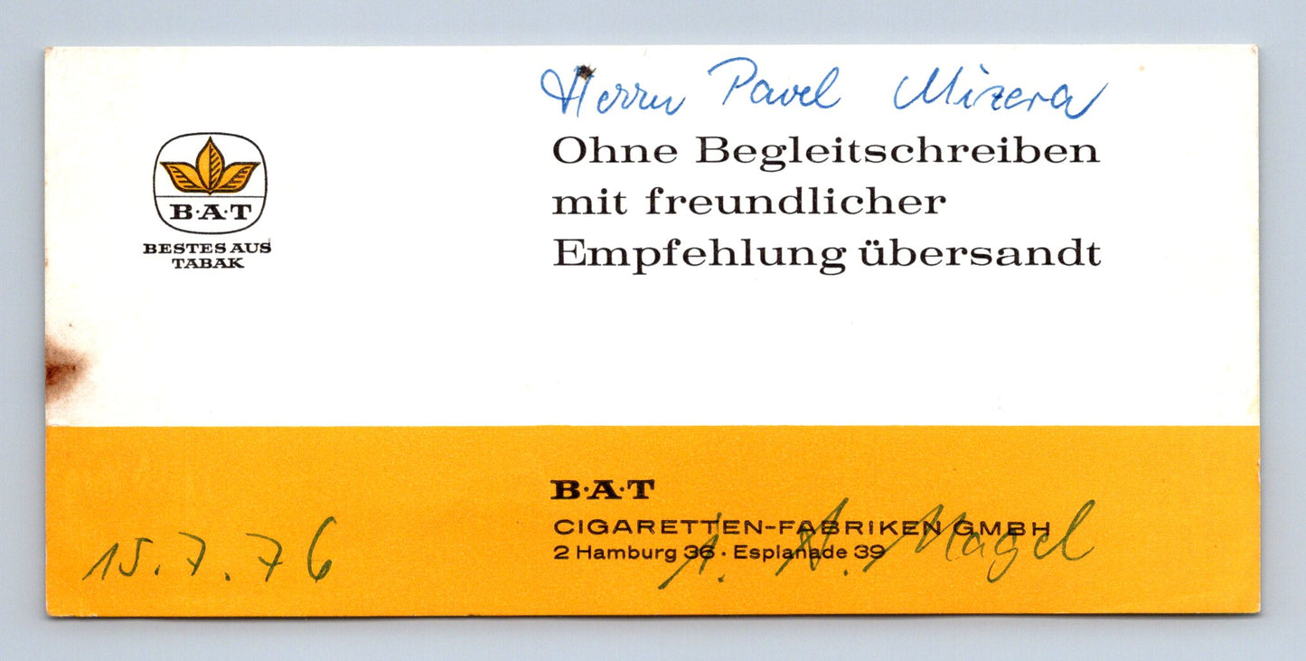 Pohlednice Německo BAT cigarety reklama 1976 (M29318)