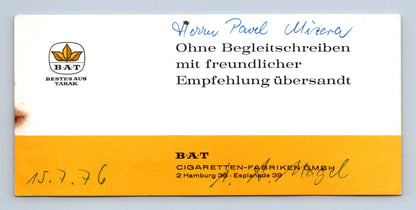 Pohlednice Německo BAT cigarety reklama 1976 (M29318)