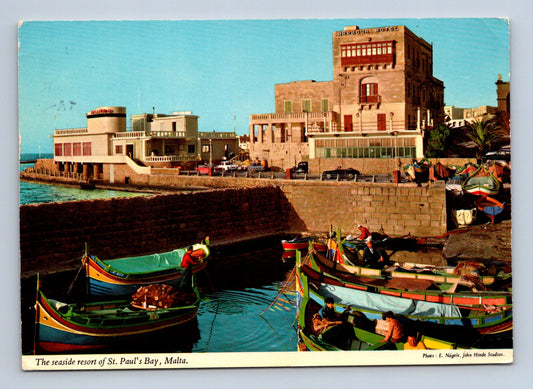 Pohlednice Malta St. Pauls Bay přístav lodě 1970 (M29322)