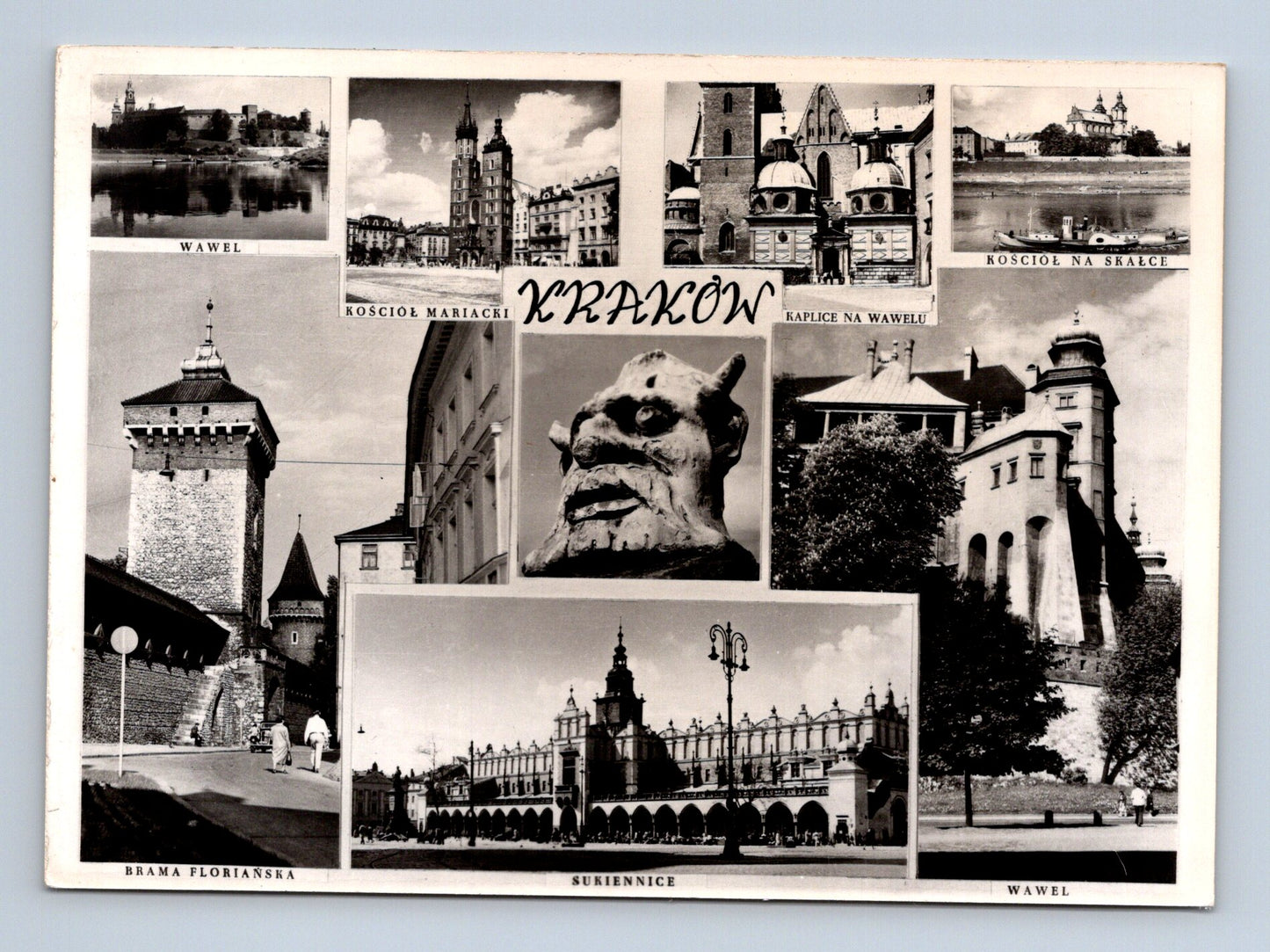 Pohlednice Polsko Krakov koláž památek 1970 (M29336)