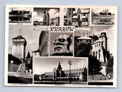 Pohlednice Polsko Krakov koláž památek 1970 (M29336)
