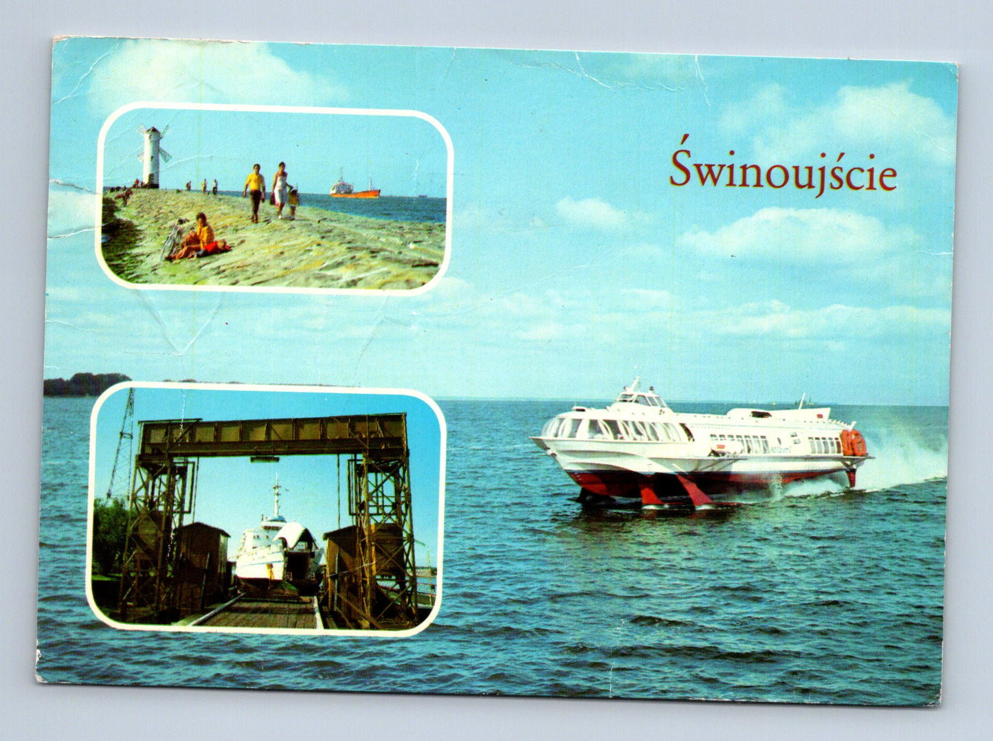 Pohlednice Polsko Świnoujście hydrofoil loď 1950s (M29337)