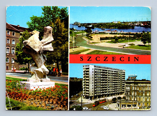 Pohlednice Polsko Szczecin panorama a monument (M29339)