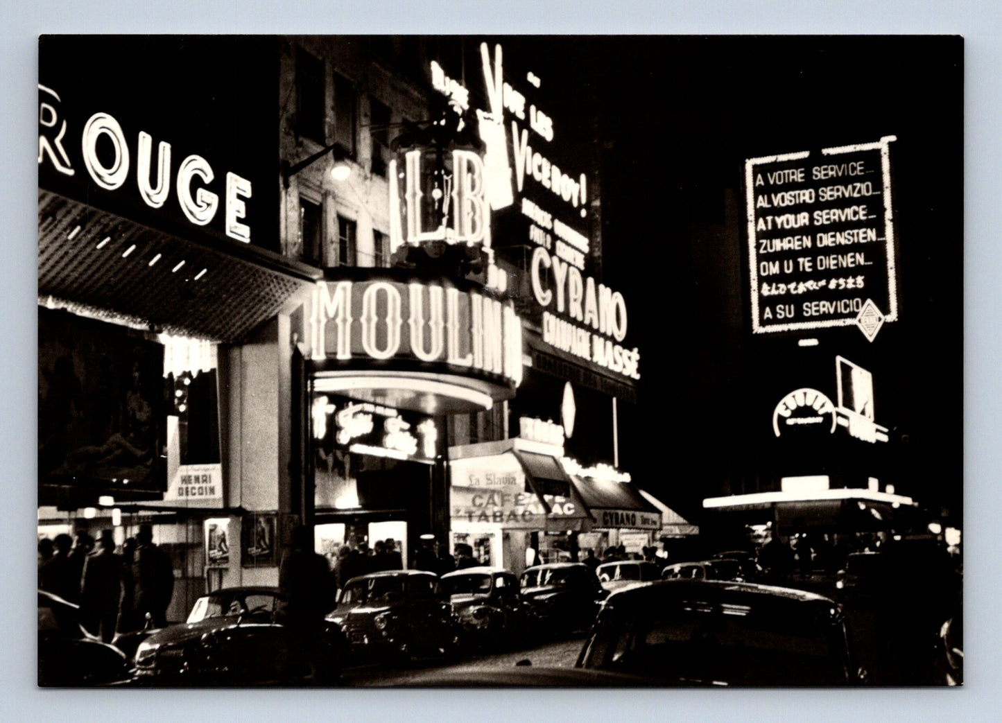 Pohlednice Francie Paříž Moulin Rouge v noci 1965 (M29343)