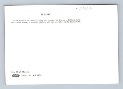 Pohlednice Francie mládež u Seiny most Au Double 1965 (M29348)