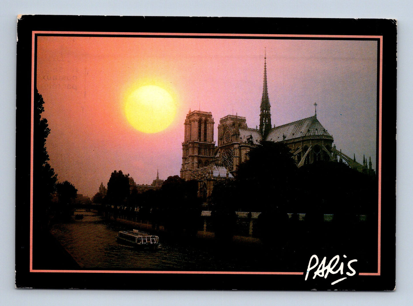 Pohlednice Francie Paříž Notre-Dame západ slunce 1990 (M29361)