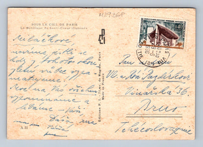 Pohlednice Francie Paříž Sacré-Cœur v noci 1930 (M29368)