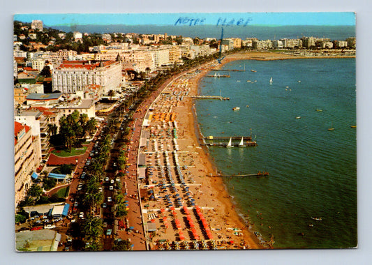 Pohlednice Francie Cannes pláž a promenáda 1974 (M29370)