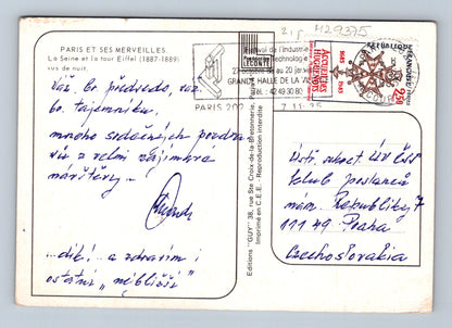 Pohlednice Francie Paříž Eiffelova věž v noci 1985 (M29375)